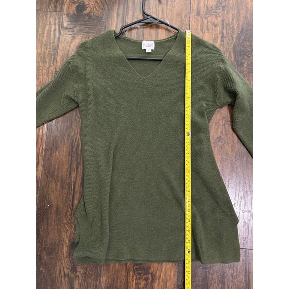 Isabel By Ingrid & Isabel Sweater XS V-Neck Pullover Olive Green Knit - Picture 5 of 5